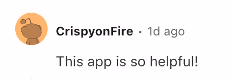 Comment from CrispyonFire on the iOS subreddit from Sep 22, 2025, saying vibetone is helpful