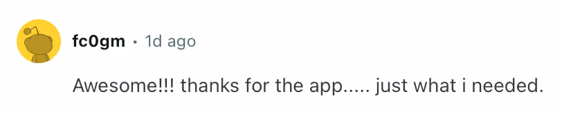 Comment on the iOS subreddit from fc0gm on Sep 29, 2025, saying vibetone was just what they needed
