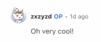 Reddit comment on the iOS subreddit from zxzyzd on Sep 22, 2025, saying vibetone is very cool